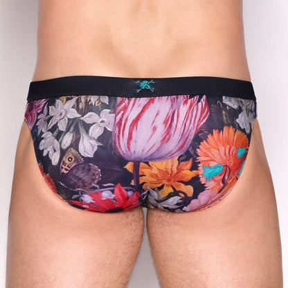 SKULL & BONES FLORAL BOUQUET SWIM BRIEF
