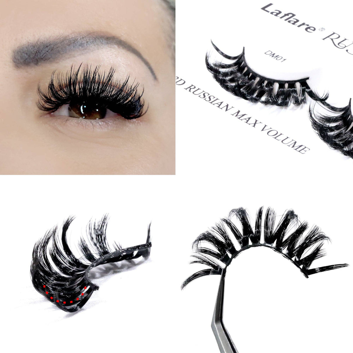 LAFLARE 3D RUSSIAN VOLUME DD CURL HANDMADE LASH