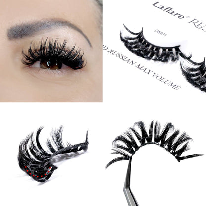 LAFLARE 3D RUSSIAN VOLUME DD CURL HANDMADE LASH