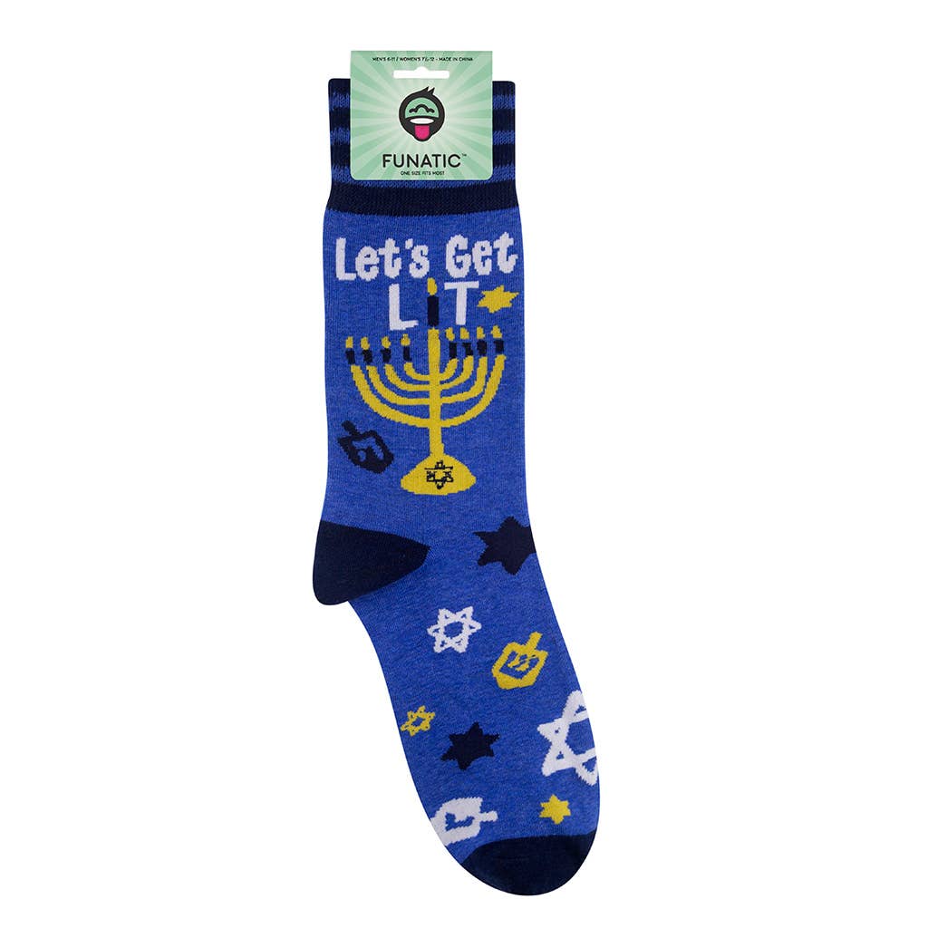 Funatic Let's Get Lit Hanukkah Socks