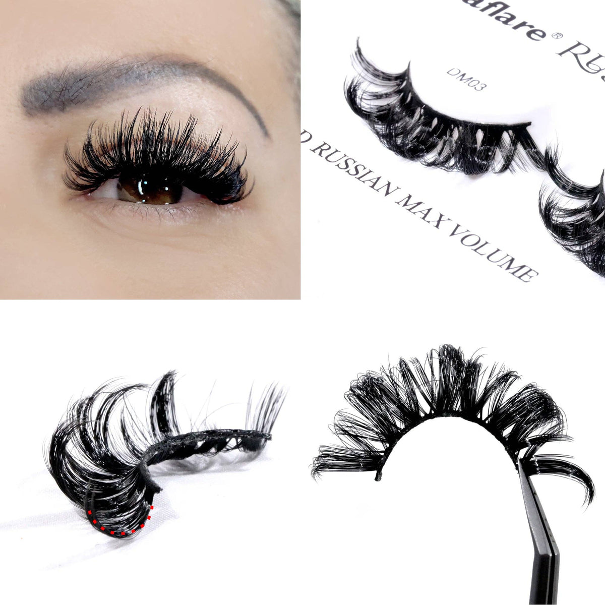 LAFLARE 3D RUSSIAN VOLUME DD CURL HANDMADE LASH