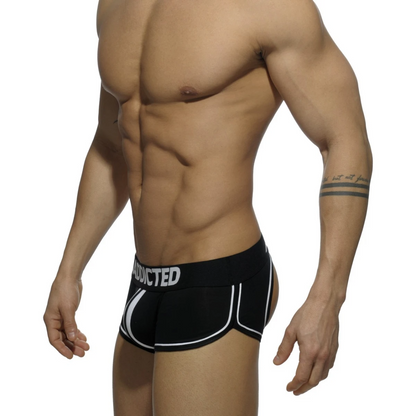 ADDICTED DOUBLE PIPING BOTTOMLESS TRUNK - BLACK