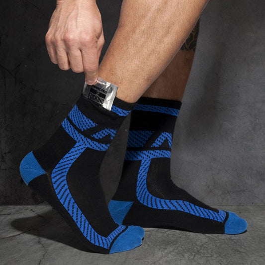 ADDICTED POCKET SOCKS - BLACK/ BLUE