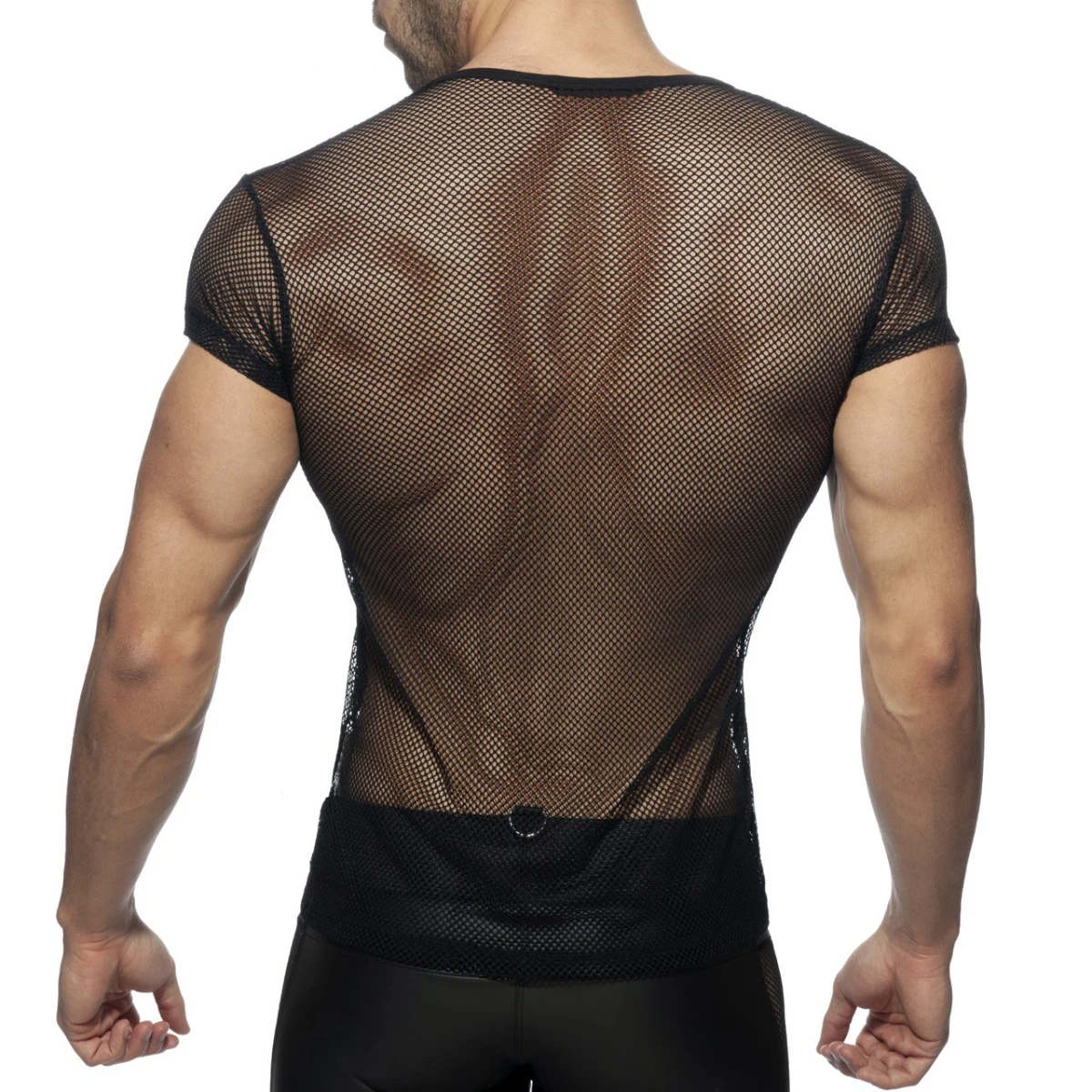 ADDICTED MESH MIXED T-SHIRT - BLACK