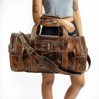 TUZECH LARGE DUFFEL LEATHER WEEKENDER