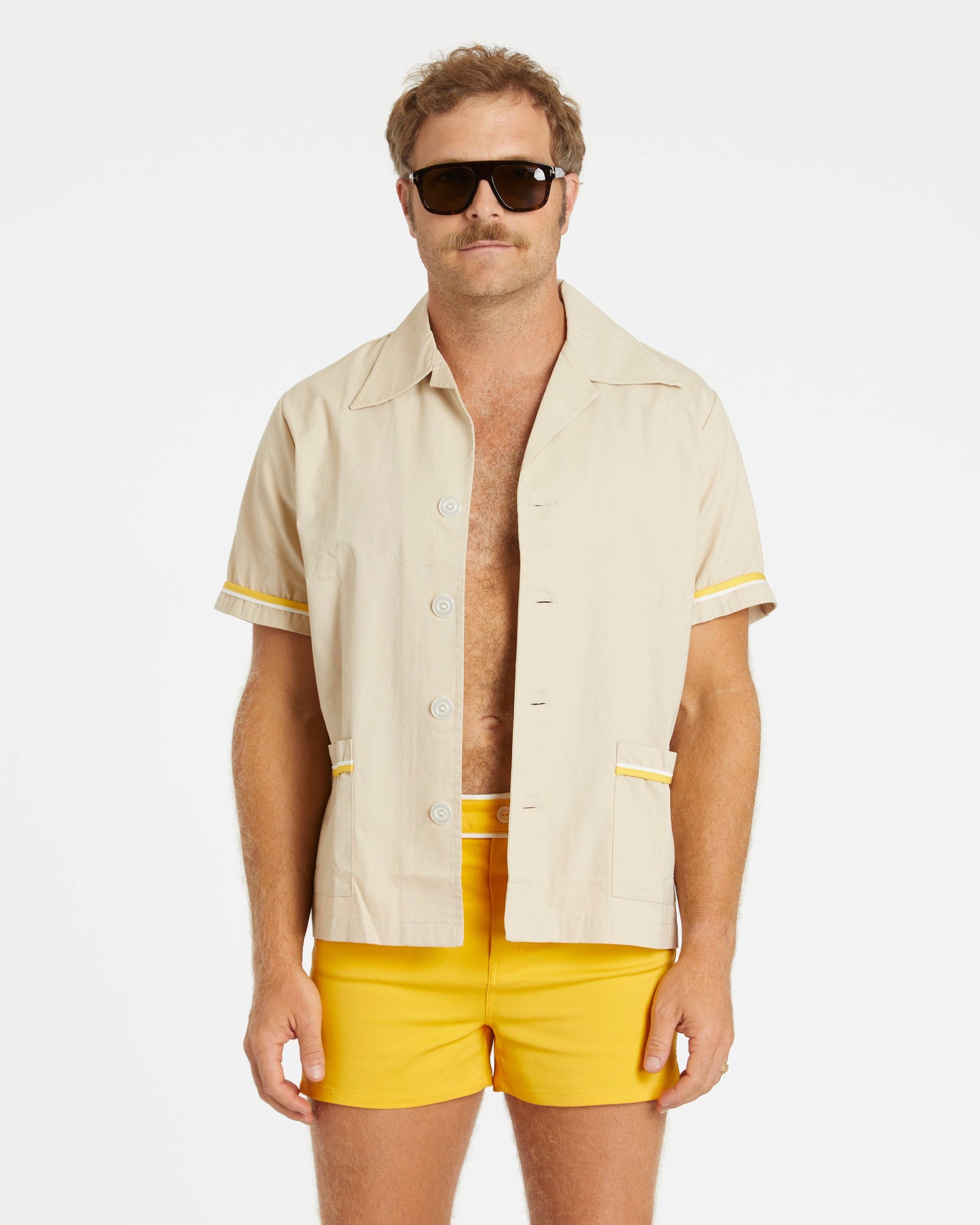 HAMMIES SUMMER CABANA SHIRT - SAND/GOLD/WHITE