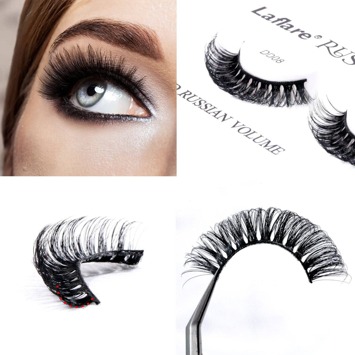 LAFLARE 3D RUSSIAN VOLUME DD CURL HANDMADE LASH