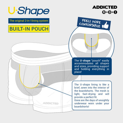 ADDICTED CAKE STRIPES SWIM SHORTS PINK