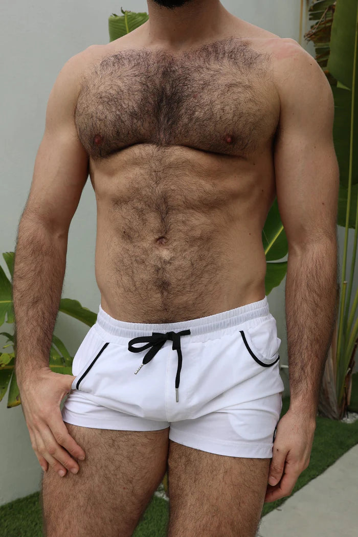 BREEDWELL CRUSIN CLUB SWIM TRUNK - WHITE