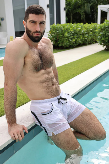 BREEDWELL CRUSIN CLUB SWIM TRUNK - WHITE