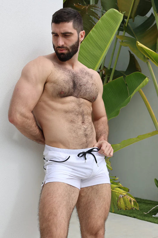 BREEDWELL CRUSIN CLUB SWIM TRUNK - WHITE