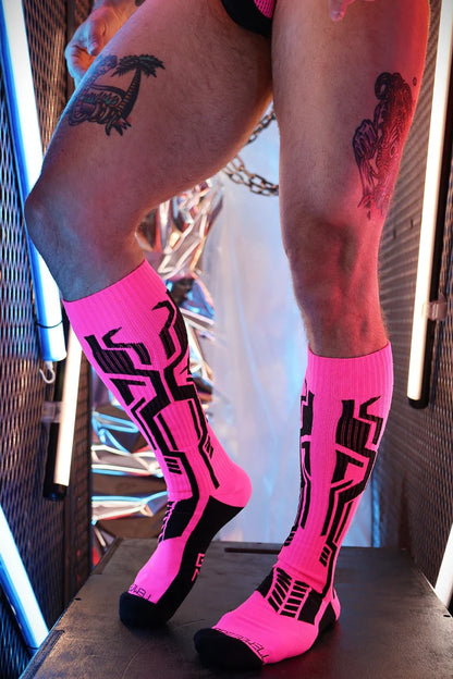 BREEDWELL CYBER SOCKS - NEON PINK