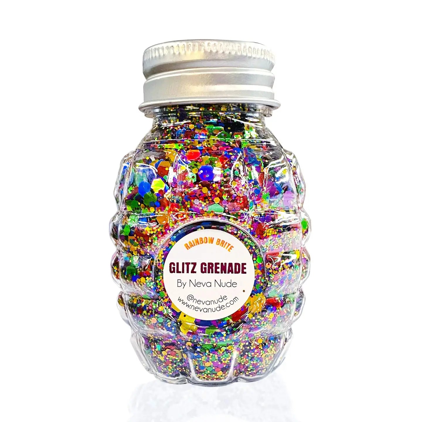 NEVA NUDE RAINBOW BRITE COSMETIC GLITTER GLITZ GRENADE IN ALOE GEL