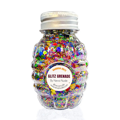 NEVA NUDE RAINBOW BRITE COSMETIC GLITTER GLITZ GRENADE IN ALOE GEL