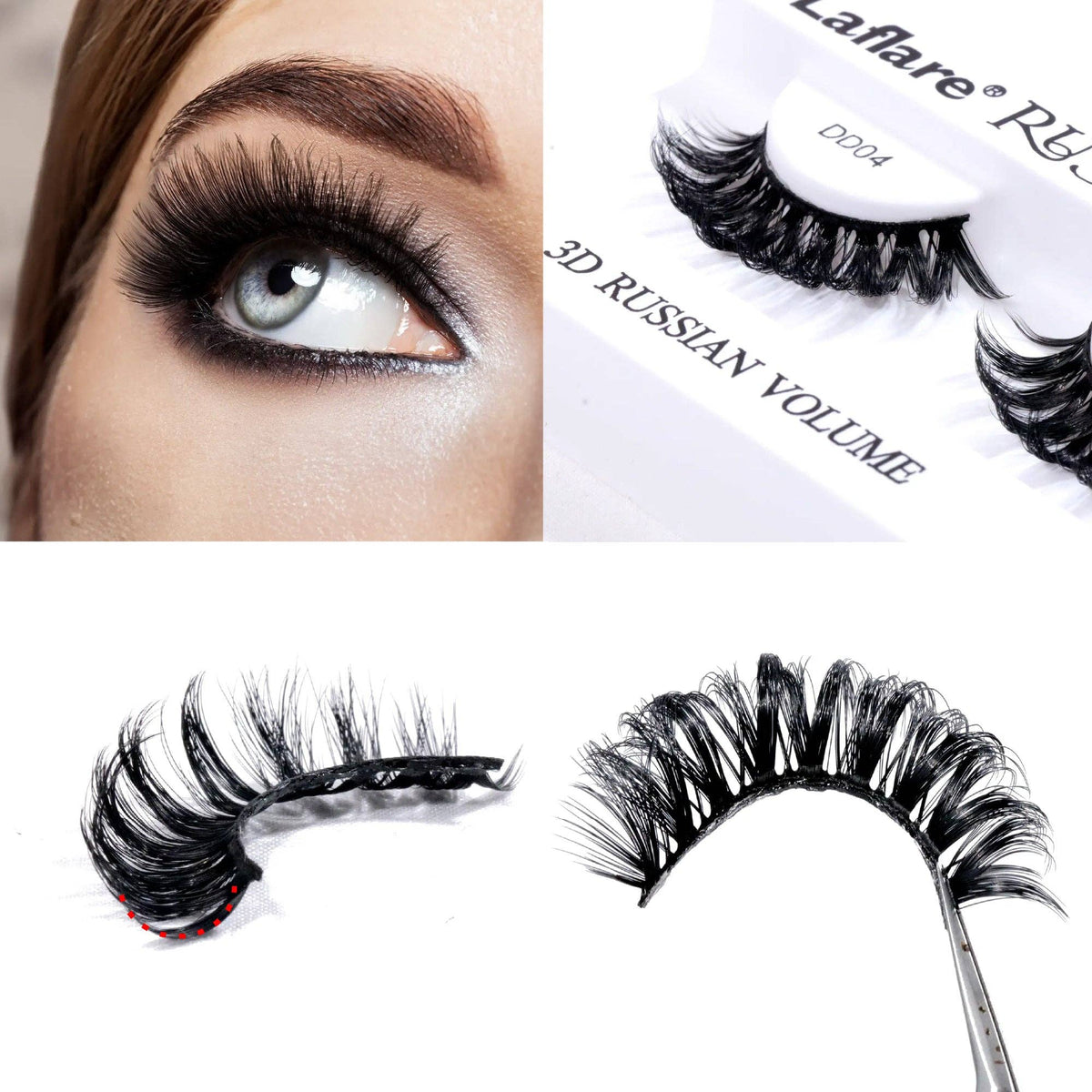 LAFLARE 3D RUSSIAN VOLUME DD CURL HANDMADE LASH