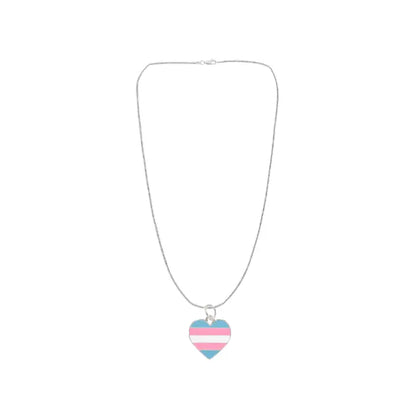 THE AWARENESS COMPANY TRANSGENDER FLAG HEART NECKLACE