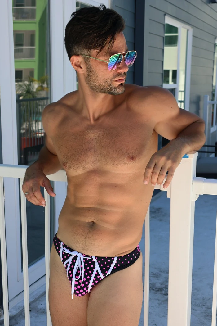 BREEDWELL SWIM THONG - PINK POPPERS