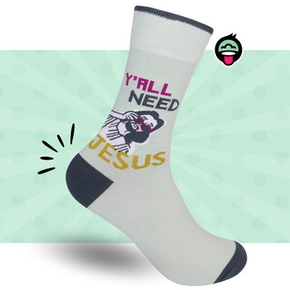 Y'all Need Jesus Socks | Funny Unisex | Funatic