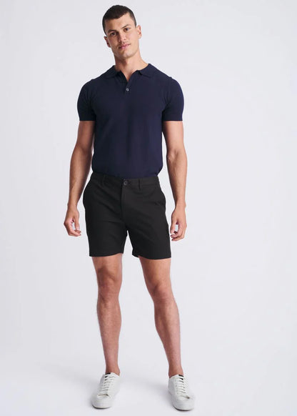 POSTMARC 6" TEXTURED STRETCH KNIT CHINO - BLACK