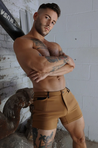 BREEDWELL DOWN LOW SHORTS - DARK KHAKI