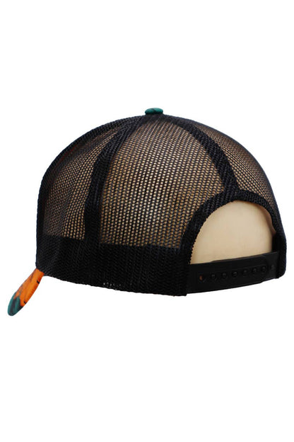 CAP ZONE TROPICAL PALM LEAF MESH SNAP BACK