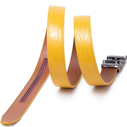 FABIO VALENTI RATCHET LEATHER BELT PEACH BLOSSOM