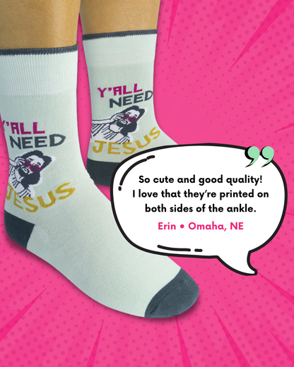 Y'all Need Jesus Socks | Funny Unisex | Funatic