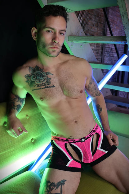 BREEDWELL GAGGED THONG CHAP - NEON PINK