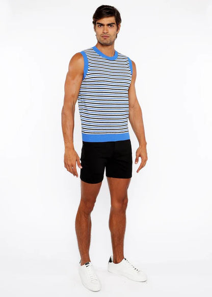 ST33LE OPEN KINT STRIPE VEST AZURE/ MIDNIGHT