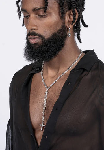 RARE ROMANCE EXTRUDED CROSS NECKLACE