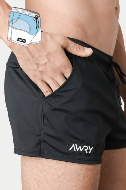 AWRY HYBRID SHORTS - BLACK