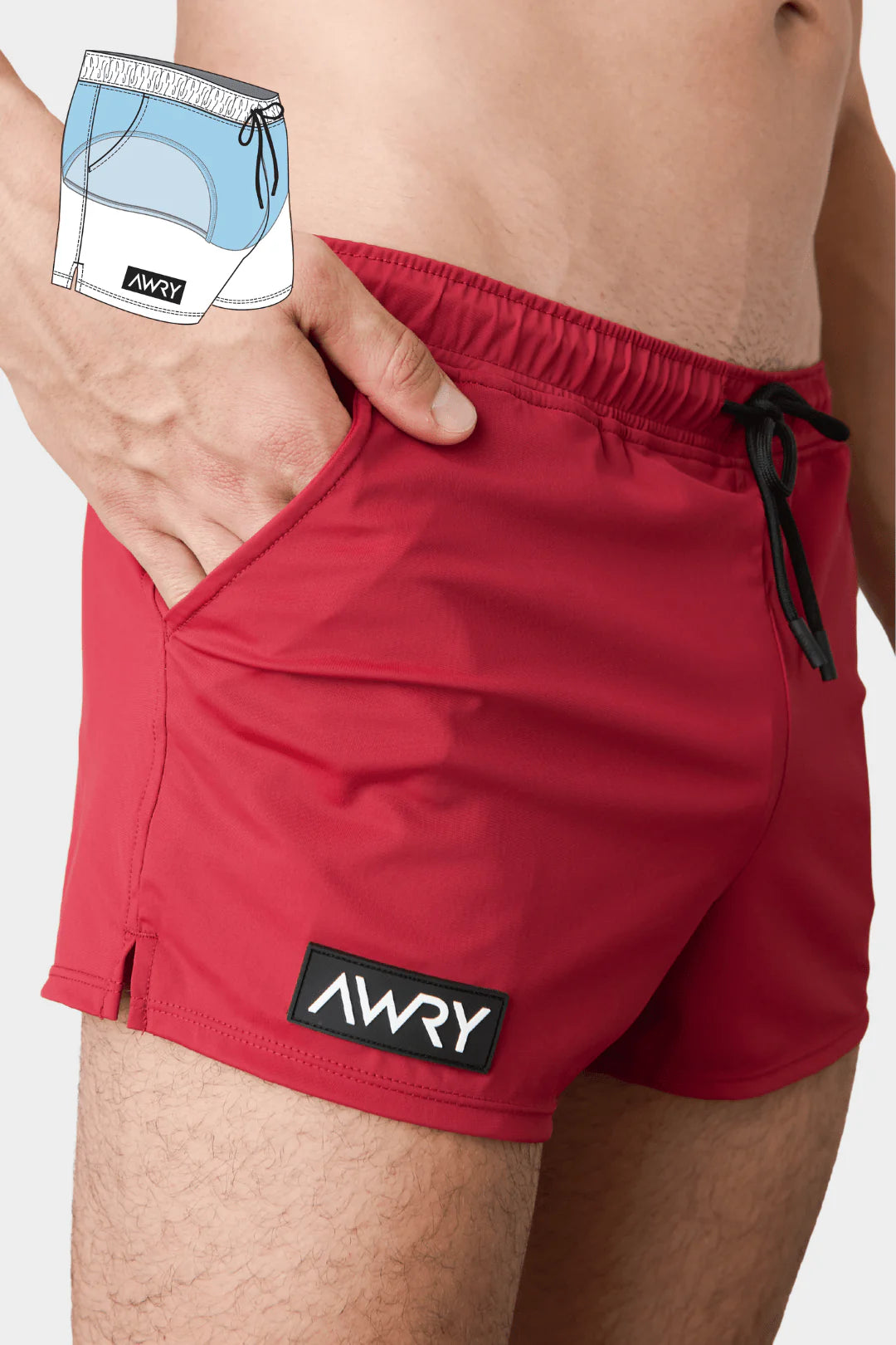 AWRY HYBRID SHORTS - RUBY