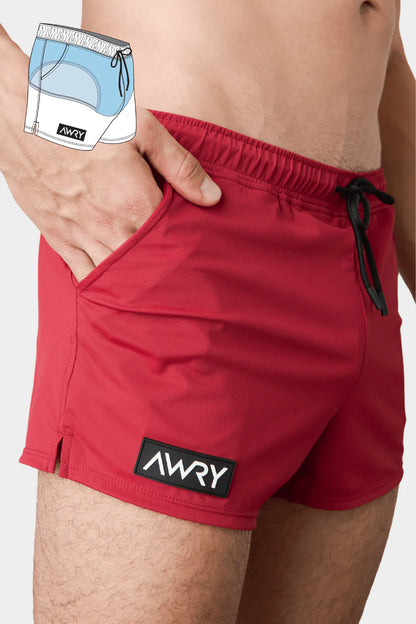 AWRY HYBRID SHORTS - RUBY