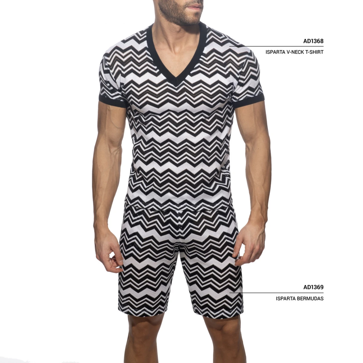 ADDICTED ISPARTA V-NECK - BLACK/WHITE