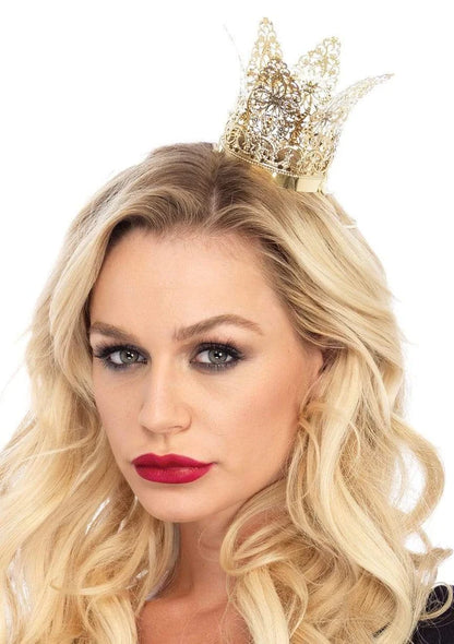 LEG AVENUE MINI METAL FILIGREE CROWN - GOLD
