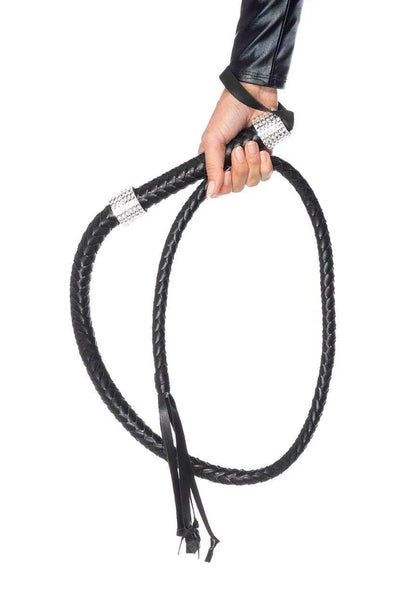 LEG AVENUE 54" BRAIDED WHIPE W/ RHINESTONE LOOK HANDLE