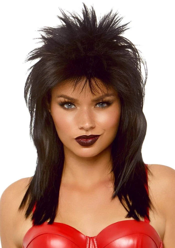LEG AVENUE 21" UNISEX ROCKSTAR WIG - BLACK