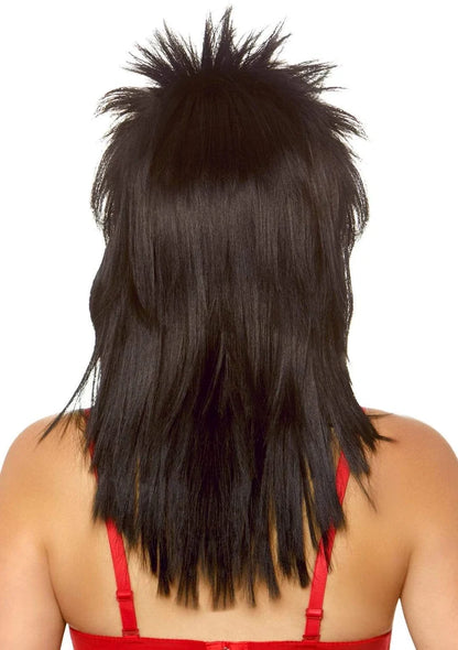 LEG AVENUE 21" UNISEX ROCKSTAR WIG - BLACK