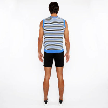 ST33LE OPEN KINT STRIPE VEST AZURE/ MIDNIGHT