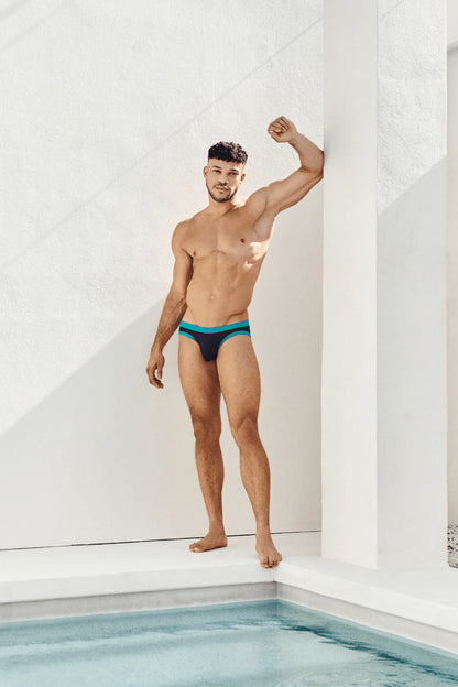 AWRY OASIS CONTRAST SWIM BRIEF - NAVY & TEAL