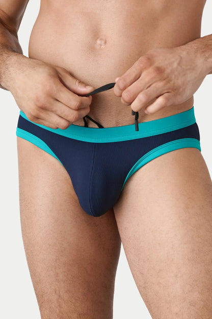 AWRY OASIS CONTRAST SWIM BRIEF - NAVY & TEAL