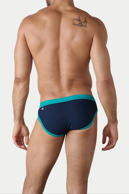 AWRY OASIS CONTRAST SWIM BRIEF - NAVY & TEAL