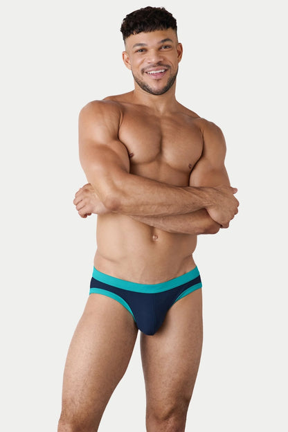 AWRY OASIS CONTRAST SWIM BRIEF - NAVY & TEAL