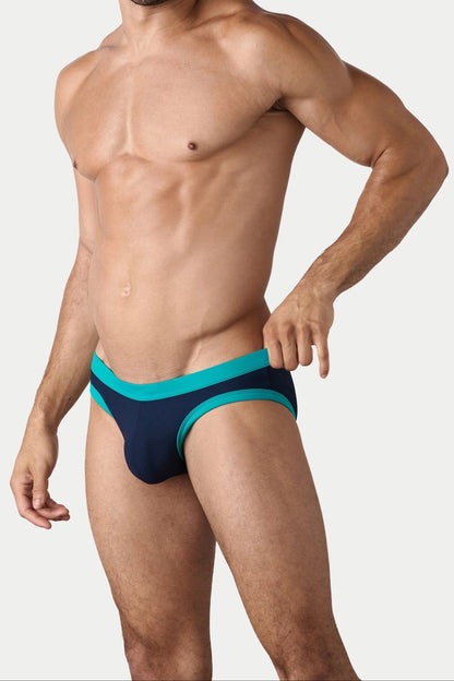 AWRY OASIS CONTRAST SWIM BRIEF - NAVY & TEAL