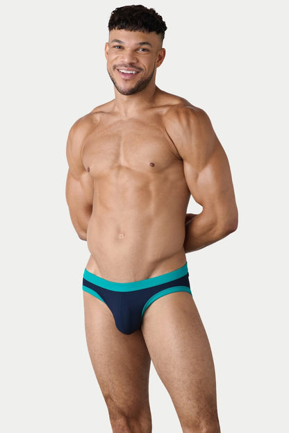 AWRY OASIS CONTRAST SWIM BRIEF - NAVY & TEAL