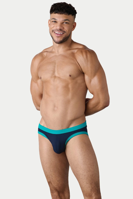 AWRY OASIS CONTRAST SWIM BRIEF - NAVY & TEAL