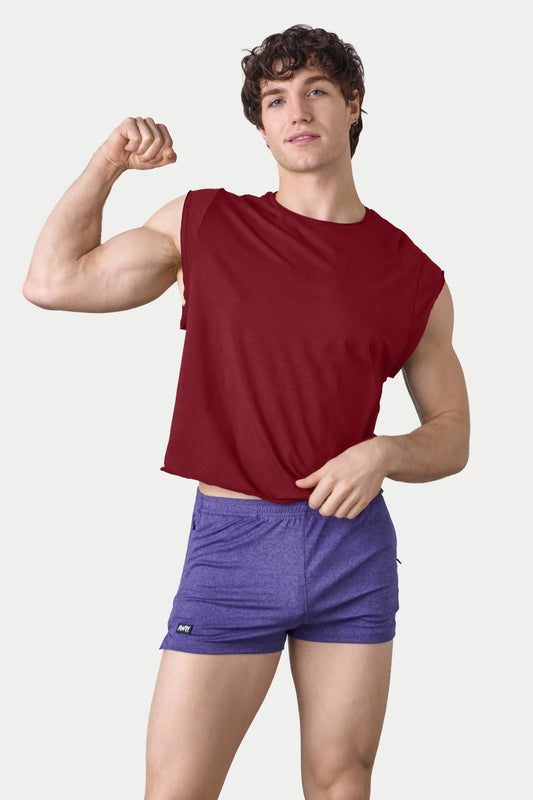 AWRY RAW CROP TEE - MAROON
