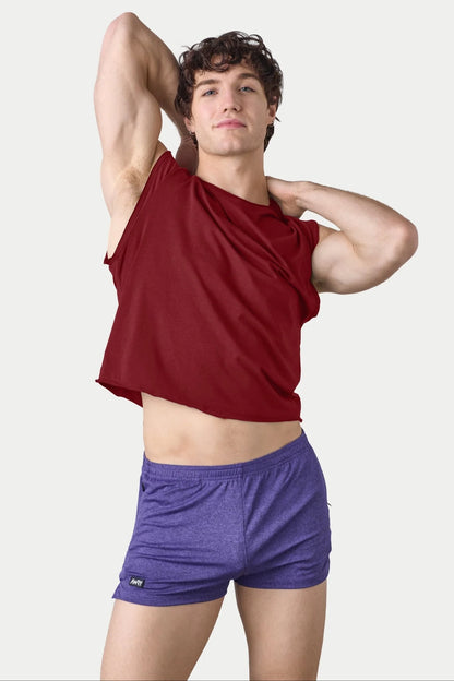 AWRY RAW CROP TEE - MAROON
