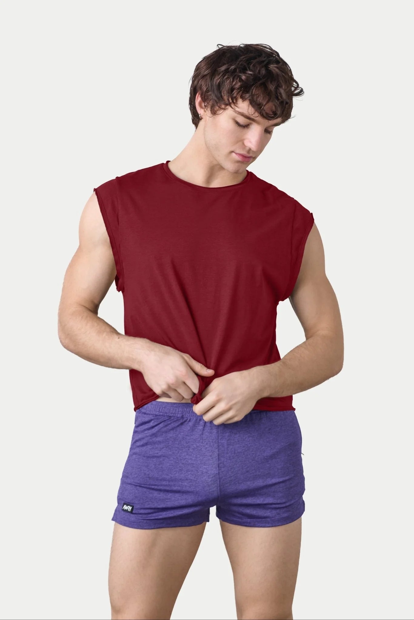 AWRY RAW CROP TEE - MAROON