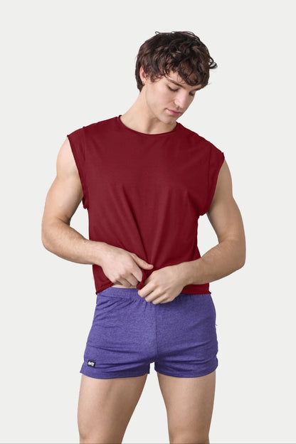 AWRY RAW CROP TEE - MAROON
